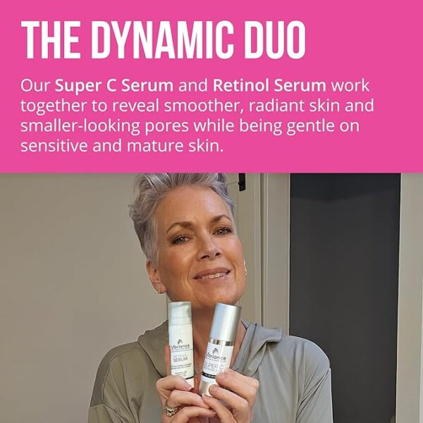 Vibriance Dynamic Duo Skincare Bundle | Super C Vitamin Serum, Retinol Skin Care Set - Age-Defying Night and Day Retinol and Vitamin C Serum for Face Routine Skincare Kit - Image 2