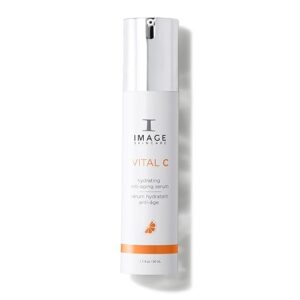 IMAGE Skincare VITAL C Hydrating Anti-Aging Serum bottle – Vitamin C and Hyaluronic Acid brightening face serum for dry and aging skin, 1.7 oz packaging