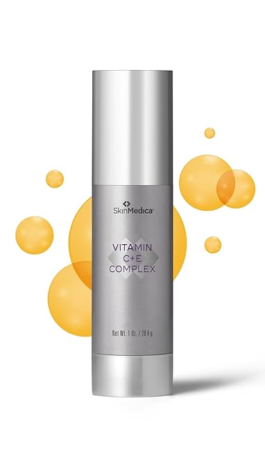 SkinMedica Vitamin C+E Complex serum bottle with antioxidant-rich formula for brightening, smoothing, and anti-aging skincare