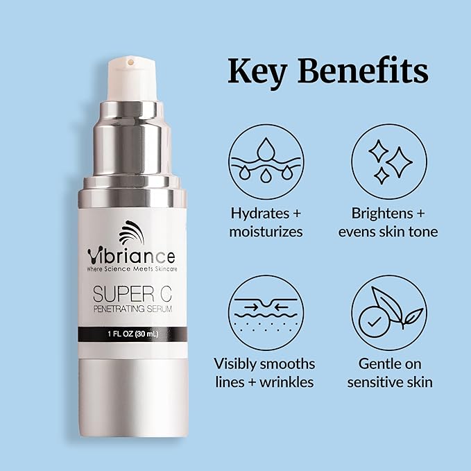 Vibriance Super C Serum for Mature Skin - All-in-One Vitamin Formula Hydrates, Firms, Lifts, Smooths, Targets Age Spots, Wrinkles, 1 fl oz - Pack of 3 - Image 3