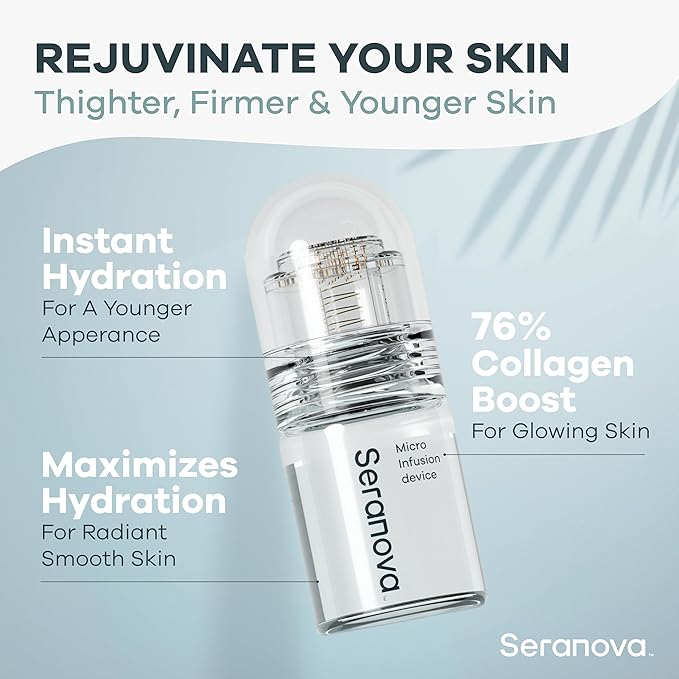 Seranova - Micro Infusion for Skin Care – with Collagen Peptides & Hyaluronic Acid, Face Serum and Stamp 0.05mm - 3 Month Supply - Image 4